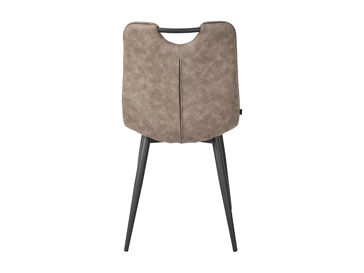 Lot 2 chaises tissu taupe vintage avec poignée et pieds noirs - MUSE 2