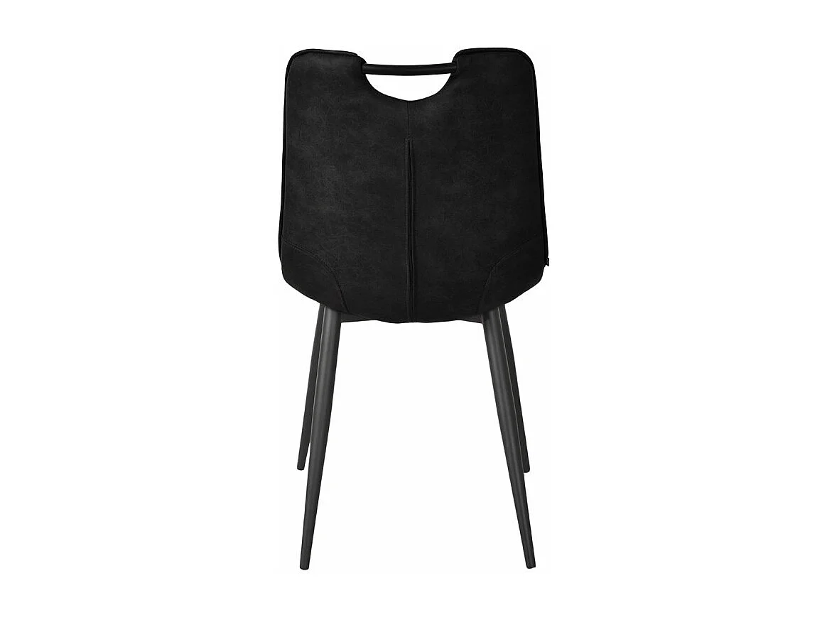 Lot 2 chaises tissu noir vintage avec poignée et pieds noirs - MUSE 2