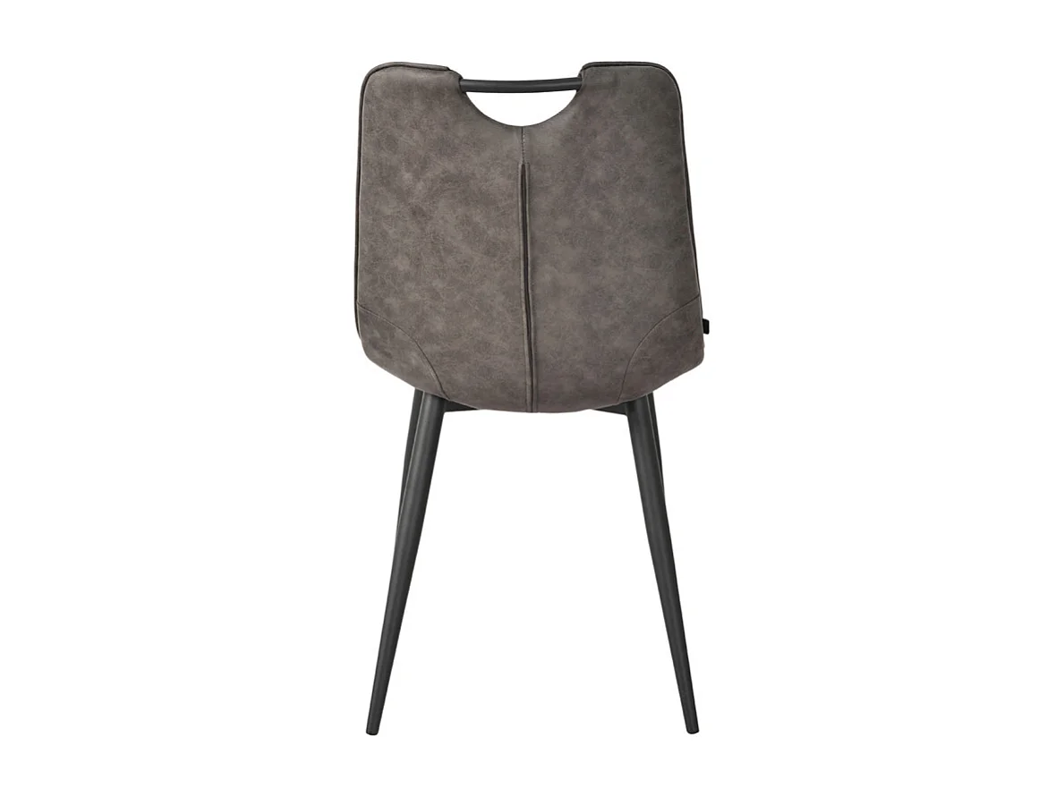 Lot 2 chaises en tissu gris anthracite poignée et pieds noirs - MUSE 2