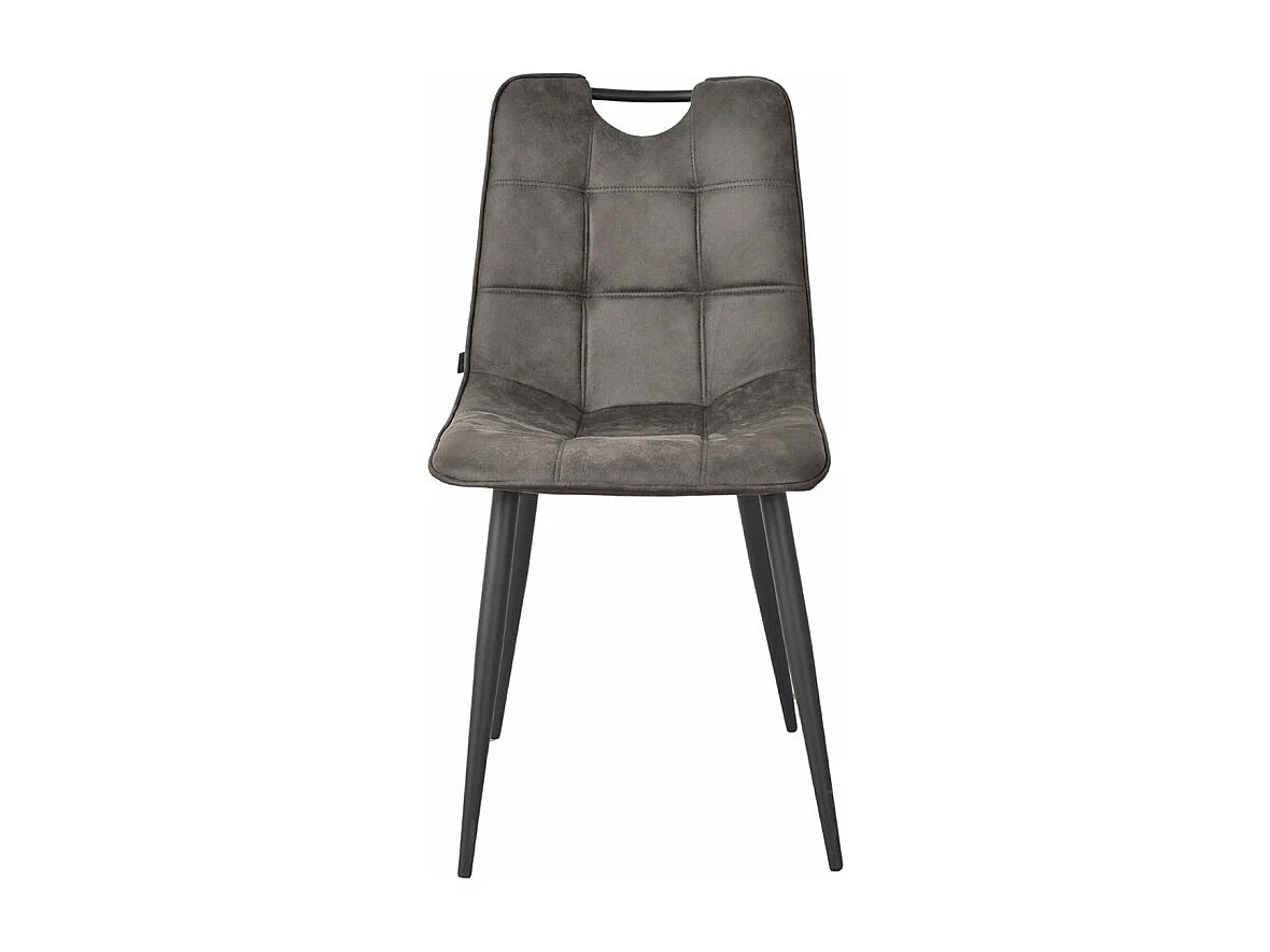 Lot 2 chaises en tissu gris anthracite poignée et pieds noirs - MUSE 2