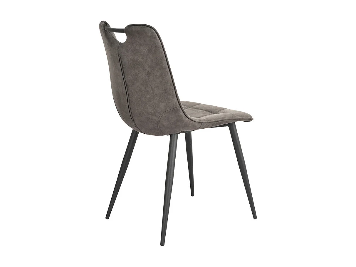 Lot 2 chaises en tissu gris anthracite poignée et pieds noirs - MUSE 2