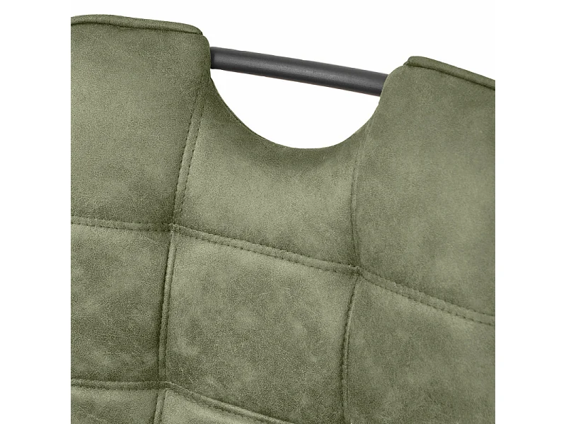 Lot 2 chaises tissu vert vintage avec poignée et pieds noirs - MUSE 2