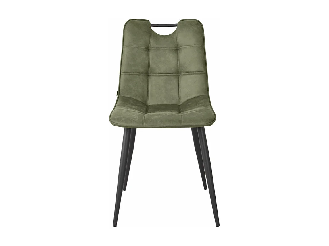 Lot 2 chaises tissu vert vintage avec poignée et pieds noirs - MUSE 2