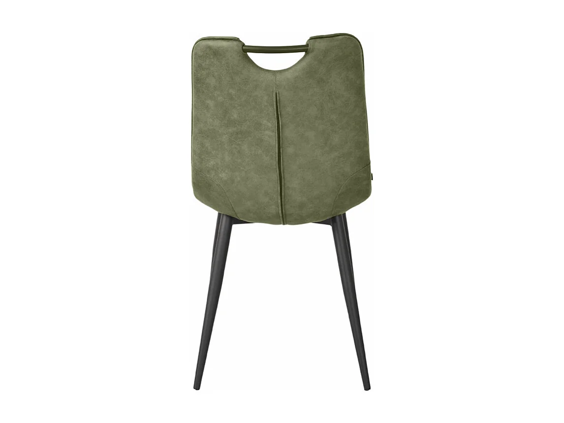 Lot 2 chaises tissu vert vintage avec poignée et pieds noirs - MUSE 2