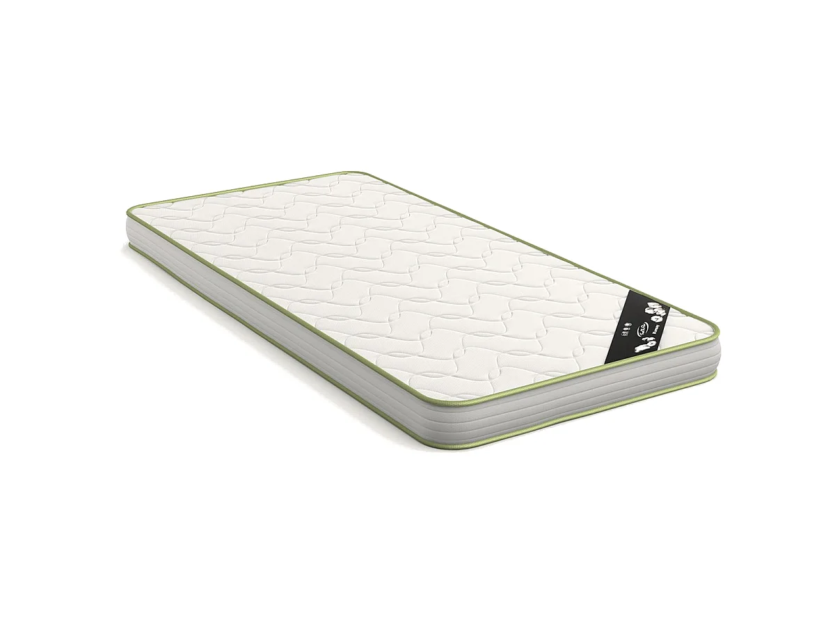 Pack Lit combiné avec bureau et matelas 90x190 cm panneaux de fibres blanc et noisette BORUTO