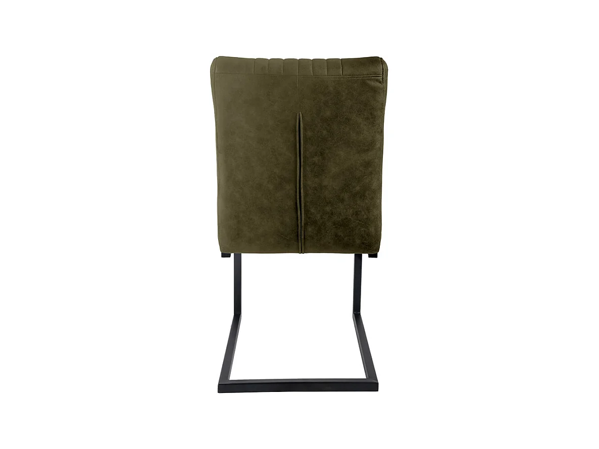 Lot de 2 chaises en tissu vert vintage avec pied métal noir - VIVI 2