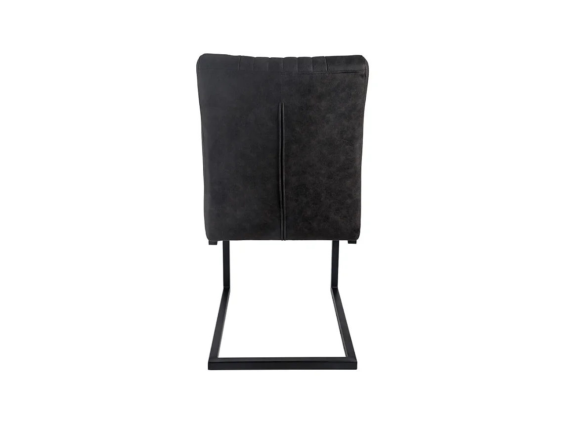 Lot 2 chaises tissu gris anthracite vintage pieds métal noir - VIVI 2