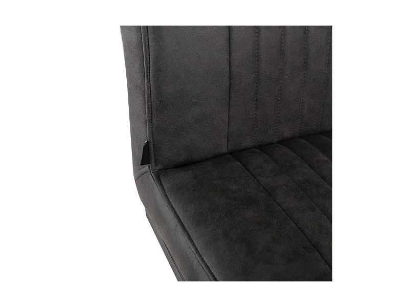 Lot 2 chaises tissu gris anthracite vintage pieds métal noir - VIVI 2