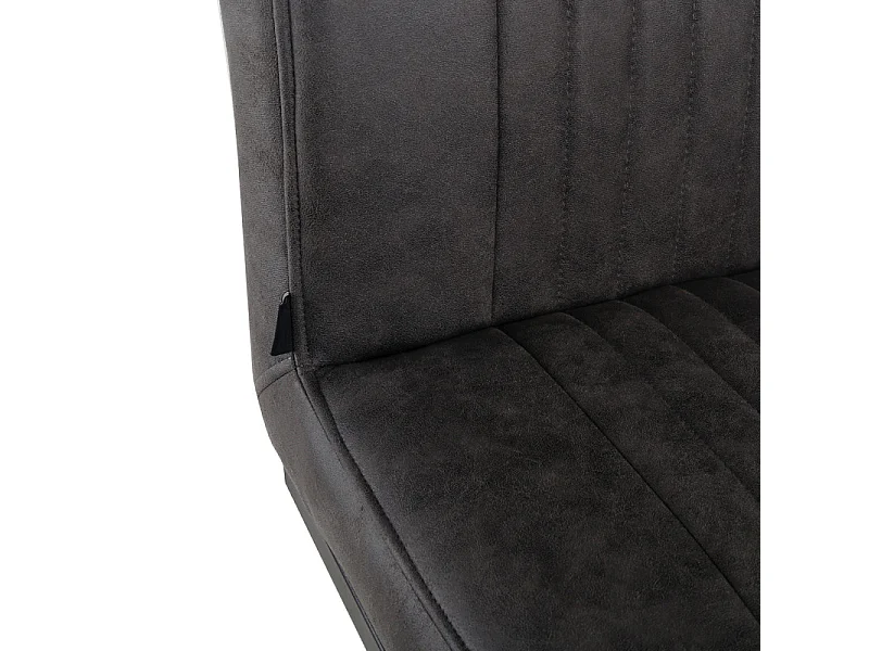 Lot 2 chaises tissu gris anthracite vintage pieds métal noir - VIVI 2