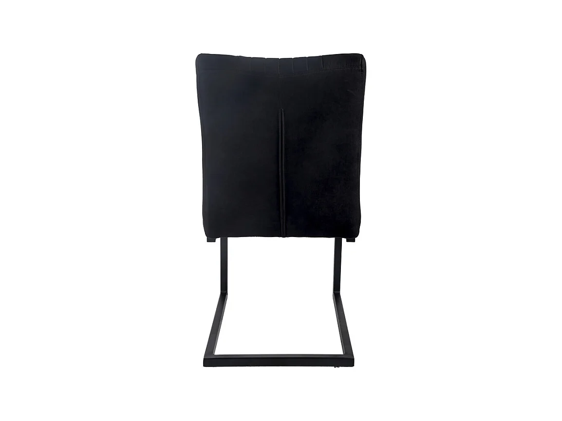 Lot de 2 chaises en tissu noir vintage avec pied métal noir - VIVI 2
