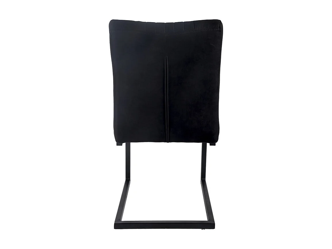 Lot de 2 chaises en tissu noir vintage avec pied métal noir - VIVI 2