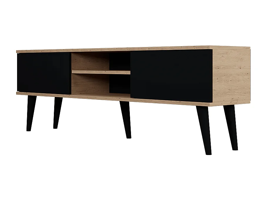 Toronto TV-meubel 160 cm - Zwart en hout