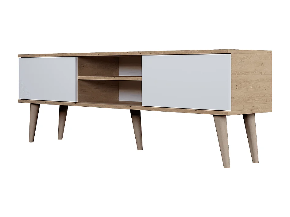 Szafka RTV TORONTO 160 dąb artisan/biała