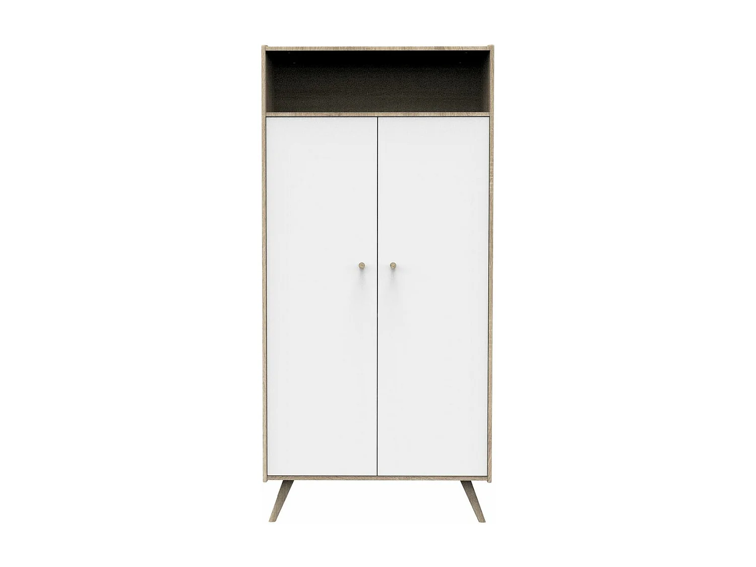 Armoire 2 portes 1 niche Access - Blanc et bois