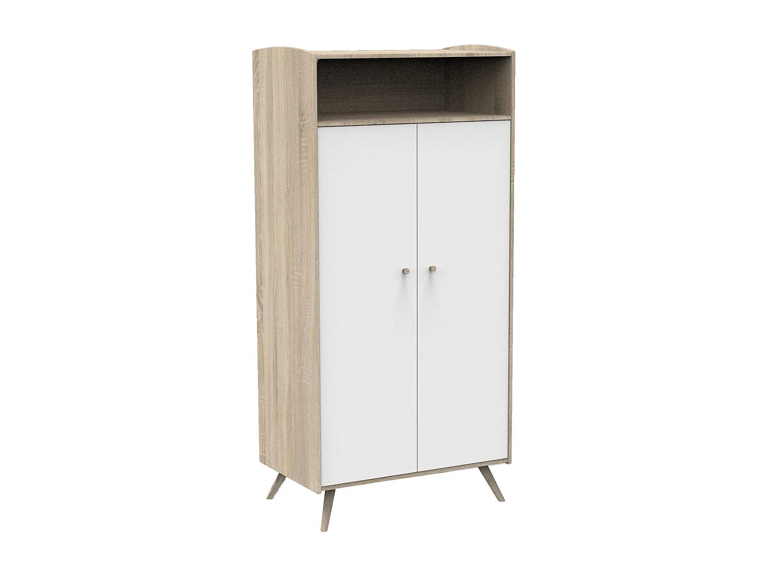 Armoire 2 portes 1 niche Access - Blanc et bois