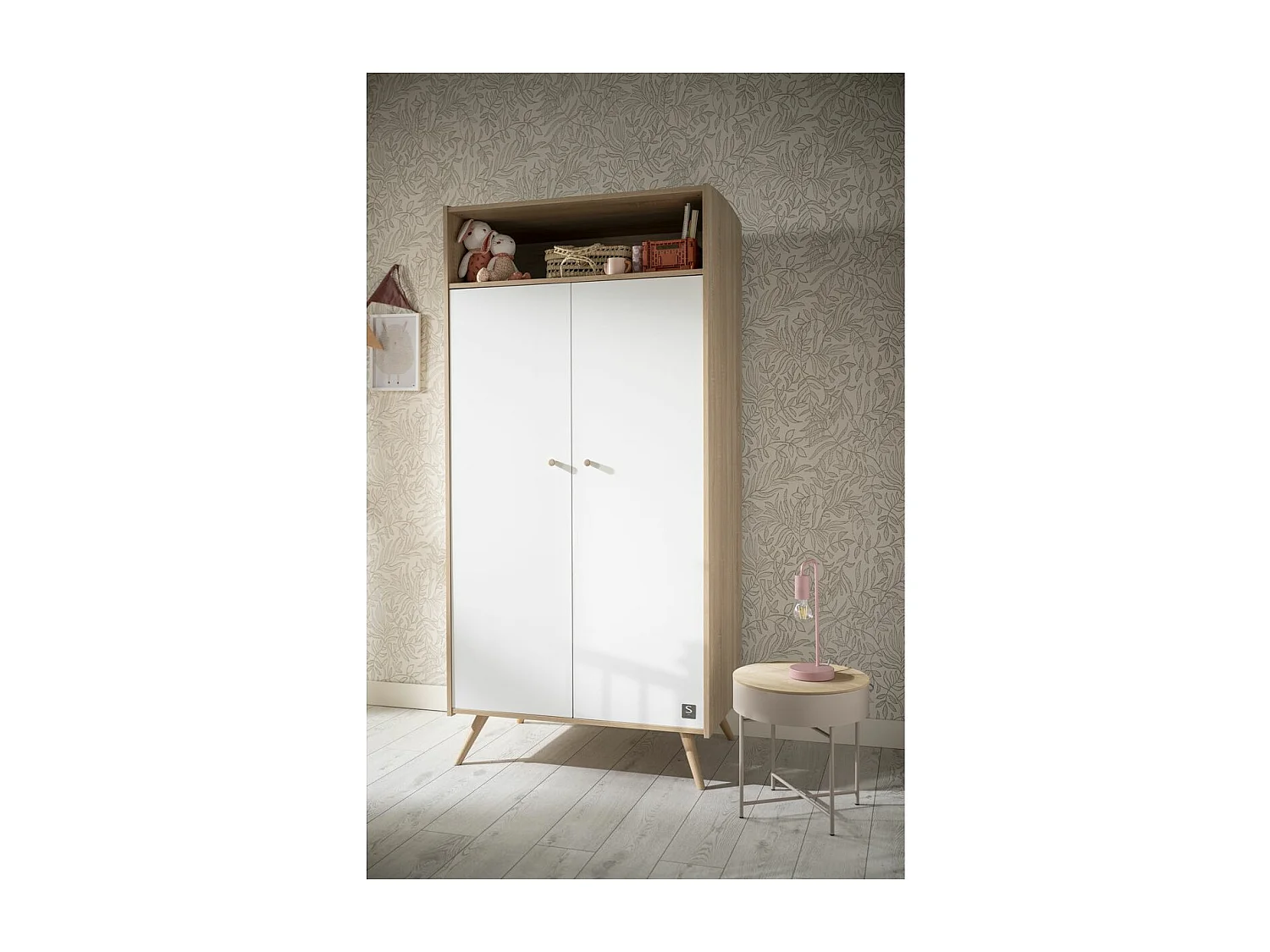 Armoire 2 portes 1 niche Access - Blanc et bois