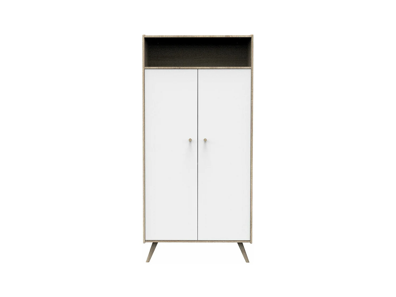 Armoire 2 portes 1 niche Access - Blanc et bois