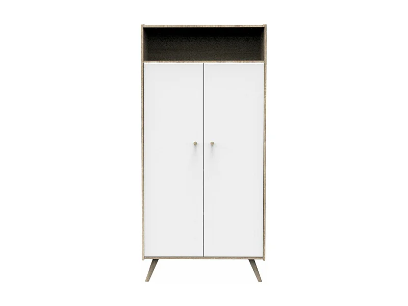Armoire 2 portes 1 niche Access - Blanc et bois