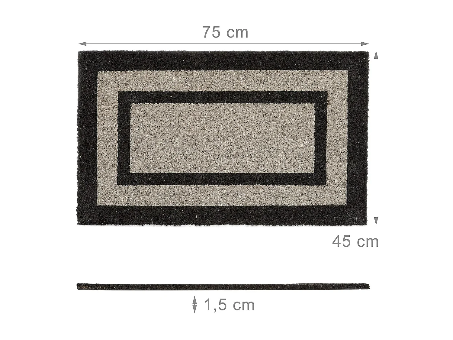 Zerbino tappetino porta d'ingresso asciugamano lungo piede fibra di cocco tappeto grigio 13_0001876_2/2