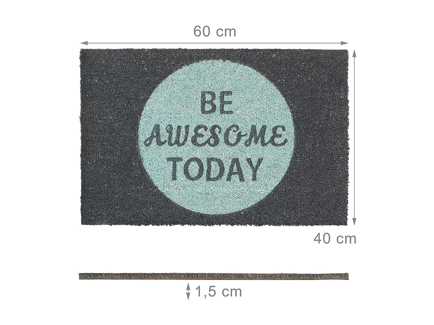 Zerbino zerbino porta d'ingresso asciugamano 60 x 40 cm fibre di cocco 13_0001845