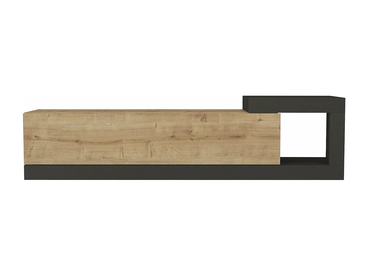 Móvel de TV de parede de design moderno 150 x 30 x 39 cm efeito carvalho antracite 03_0007800