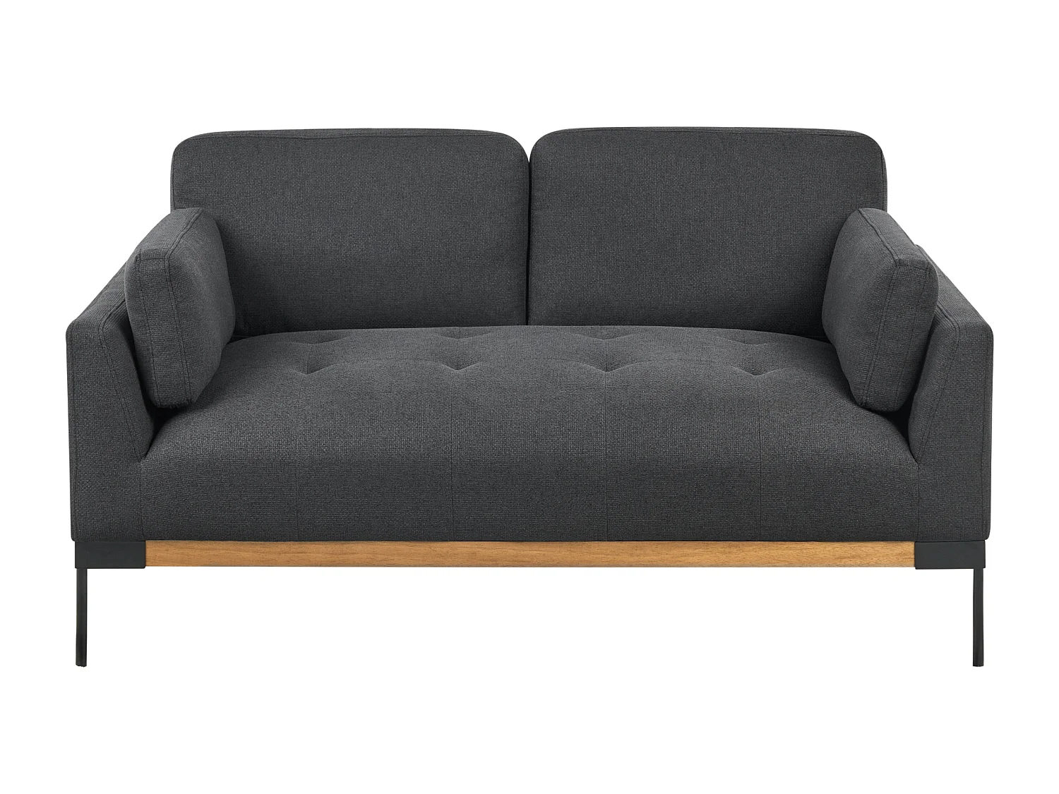 Sofá SKAVEN Tecido Preto 2 lugares