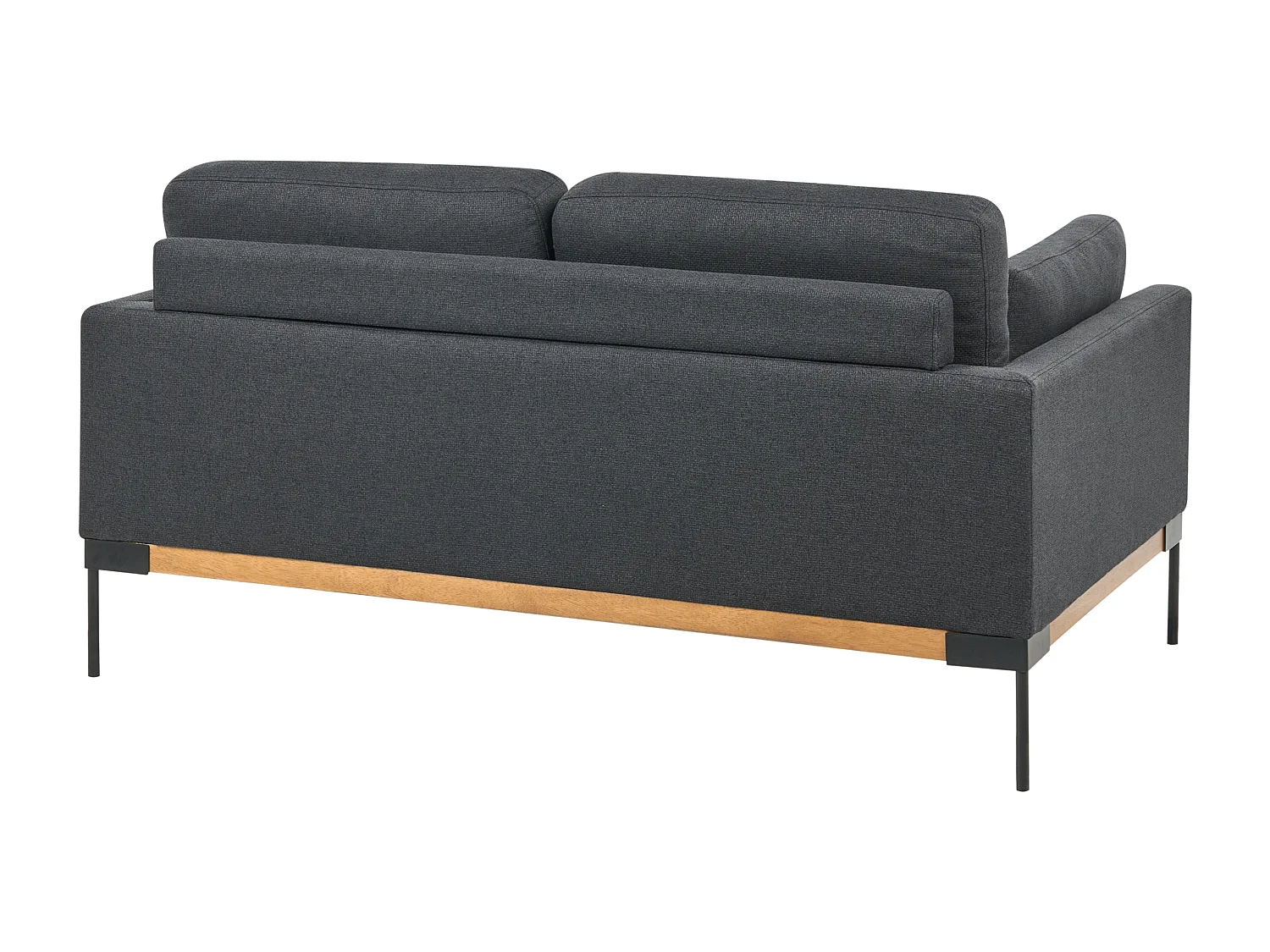 Sofá SKAVEN Tecido Preto 2 lugares