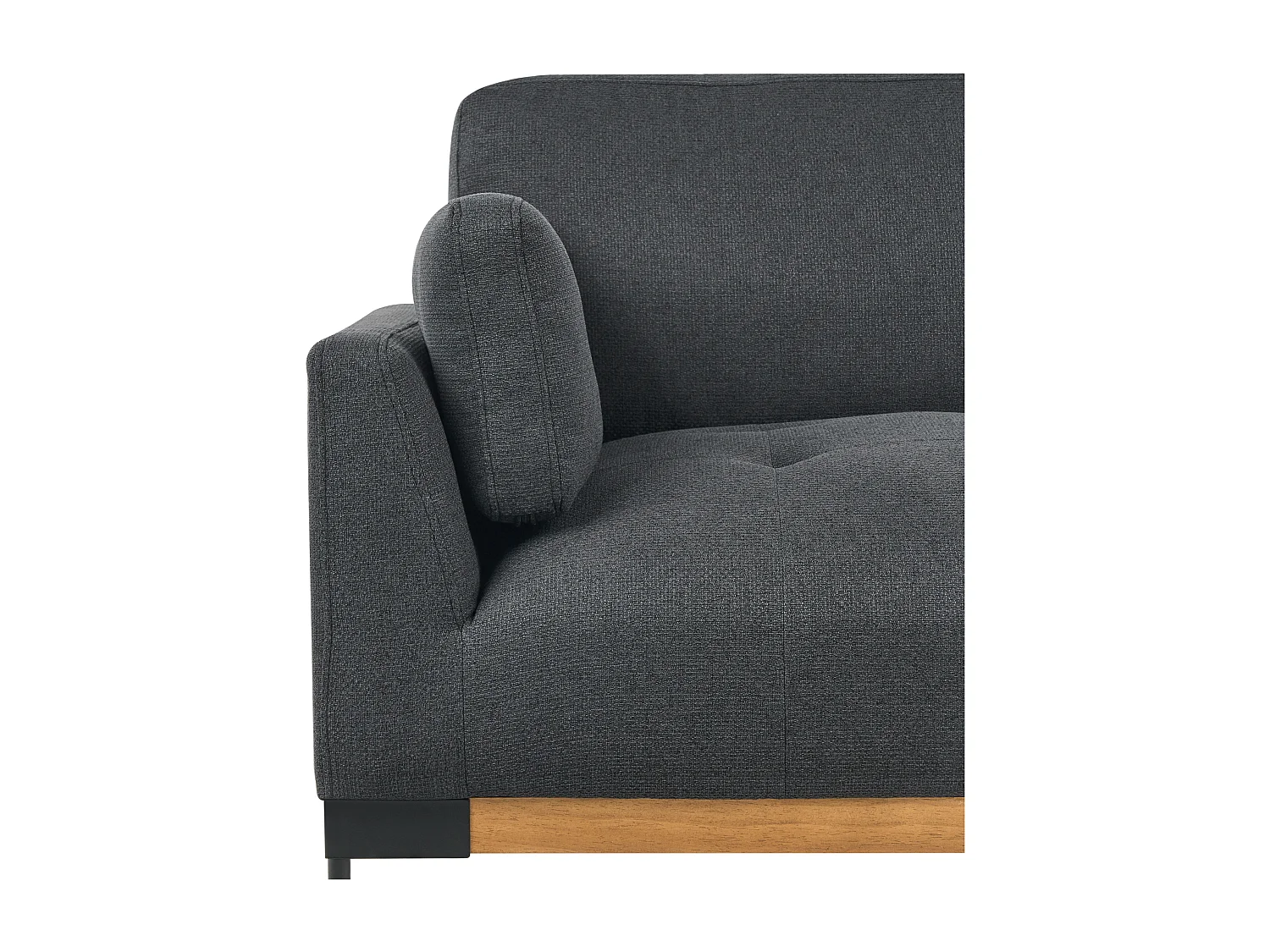 Sofá SKAVEN Tecido Preto 2 lugares