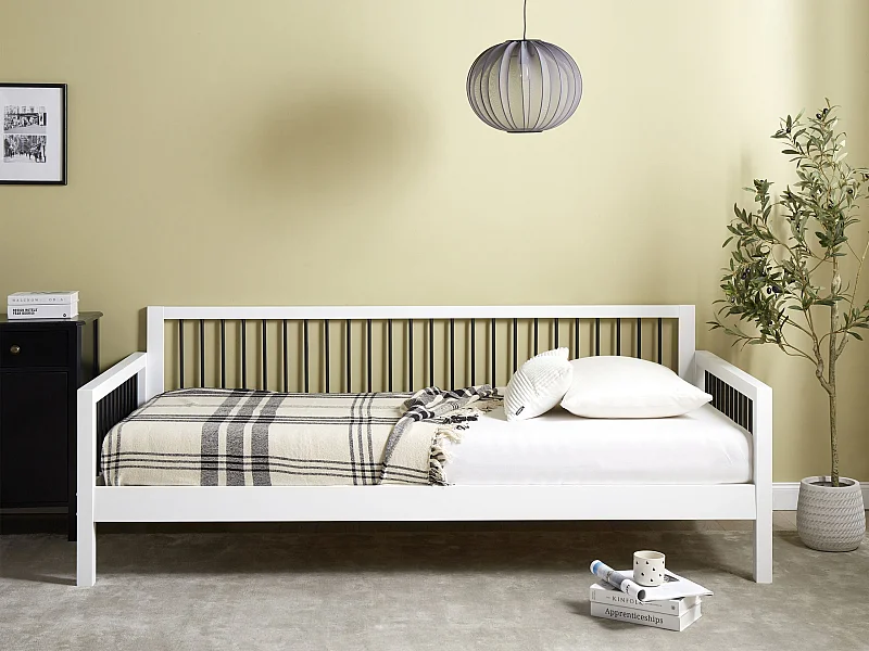 Lit de jour Bois TRICOT 90 x 200 cm Blanc