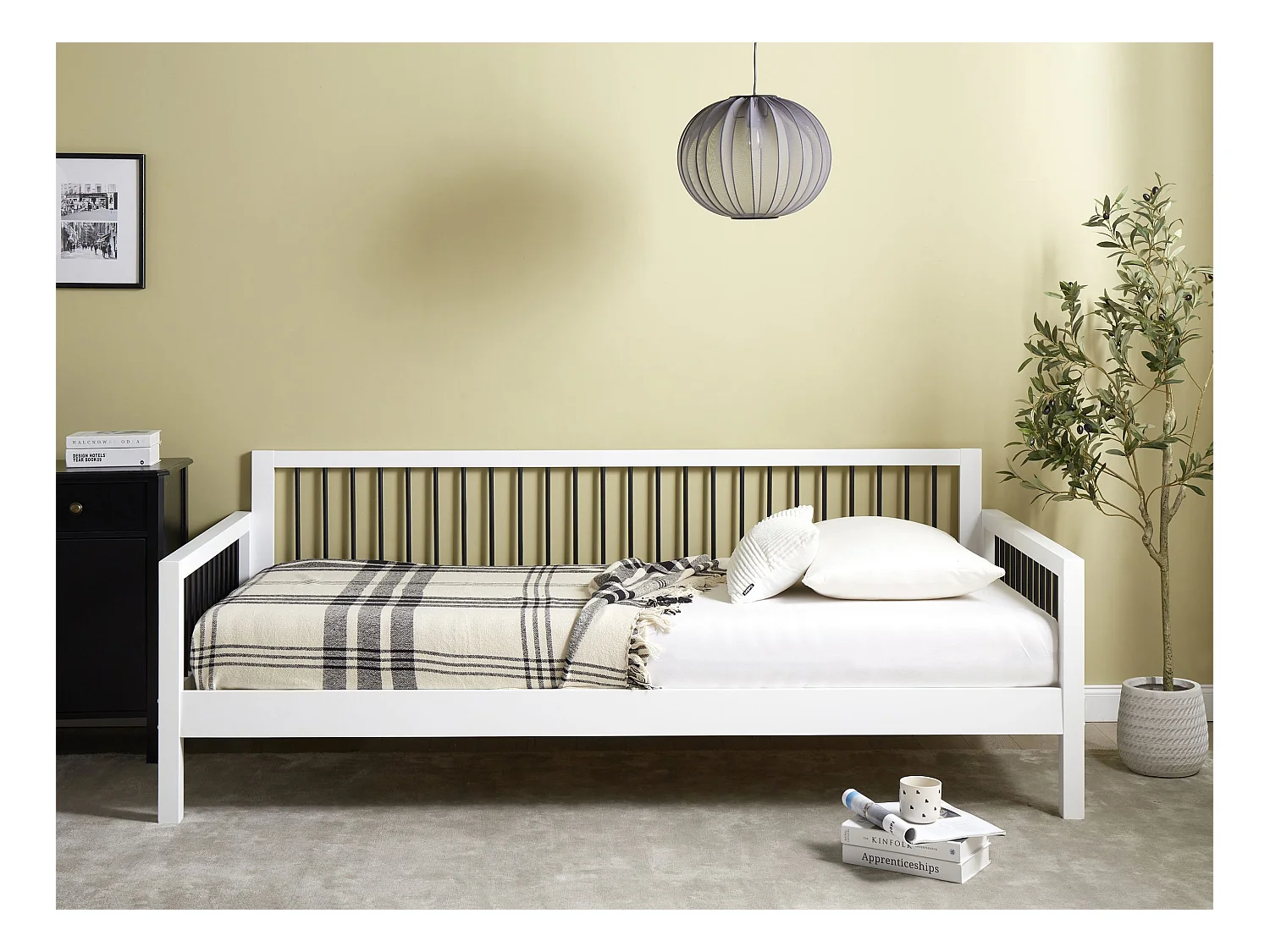 Lit de jour Bois TRICOT 90 x 200 cm Blanc