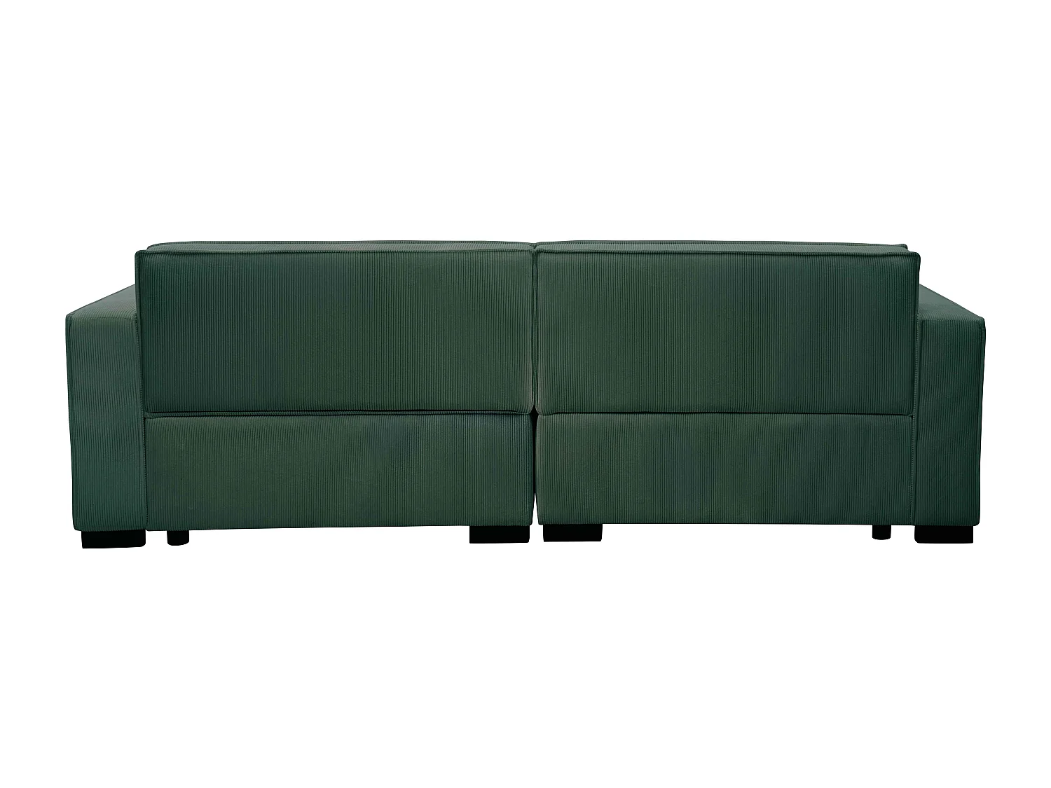 3-zits groene corduroy rechte bank L 230 cm