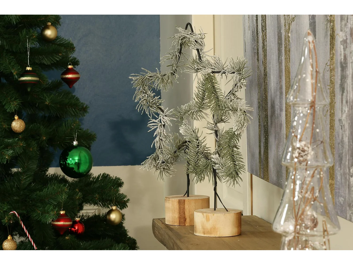 Décoration de Noël à poser étoile nature avec leds