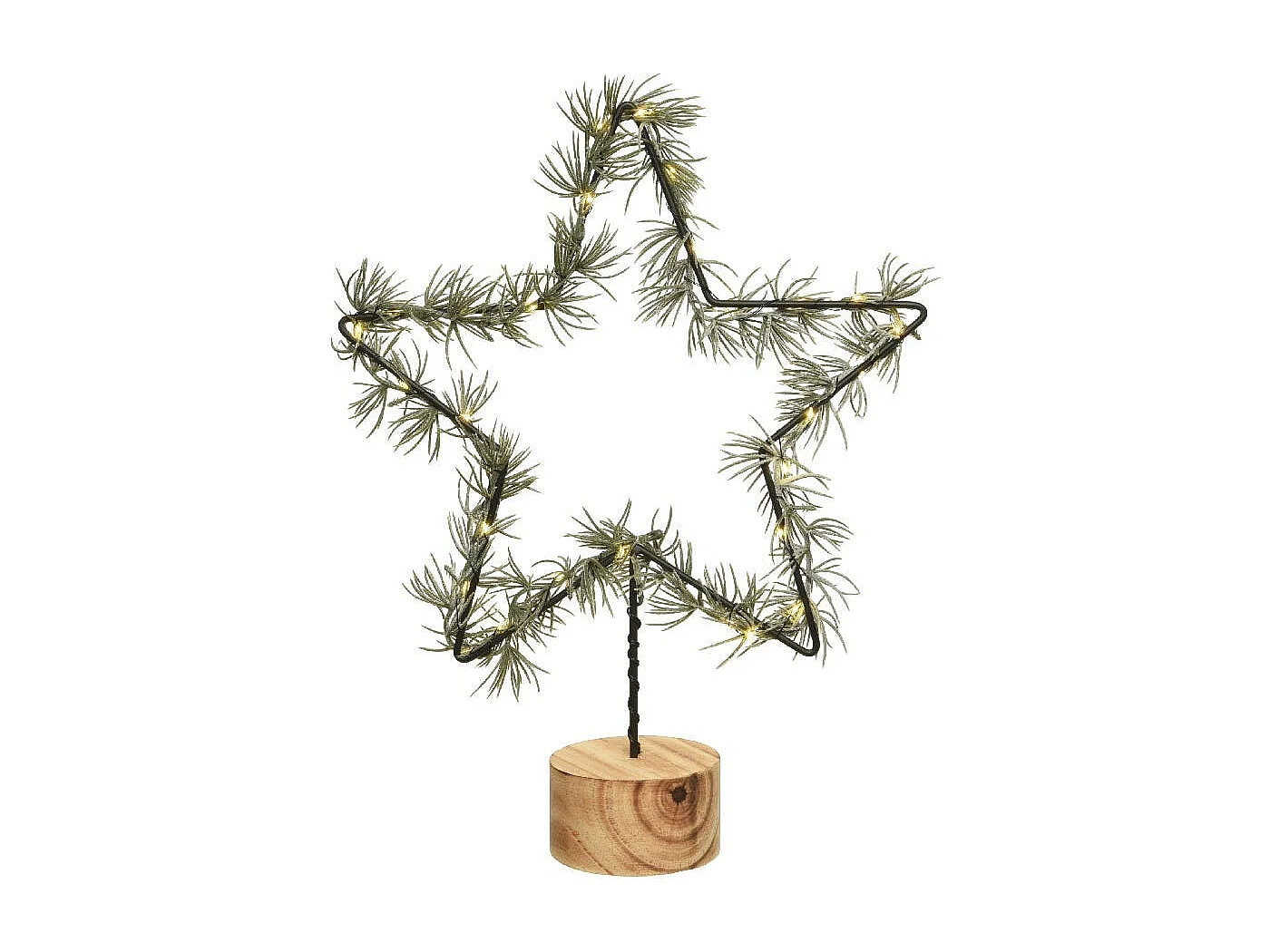 Décoration de Noël à poser étoile nature avec leds