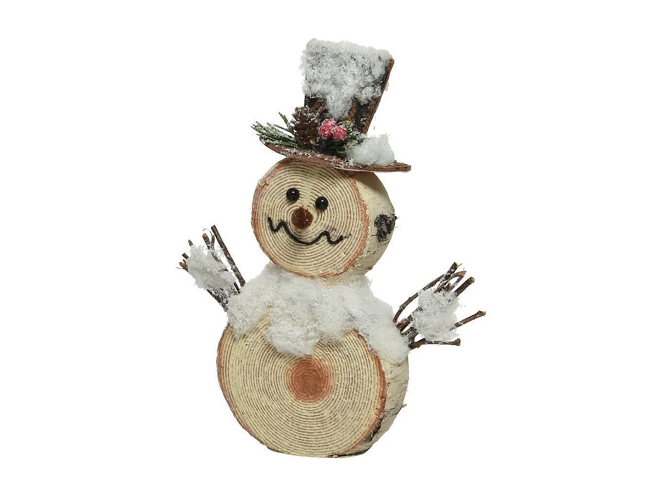 Décoration de Noël bonhomme de neige effet bois