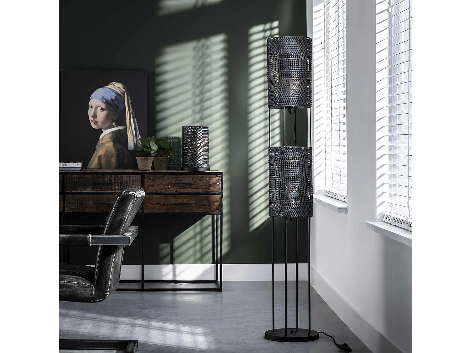 Lampe à poser contemporaine effet maille TRIBECA