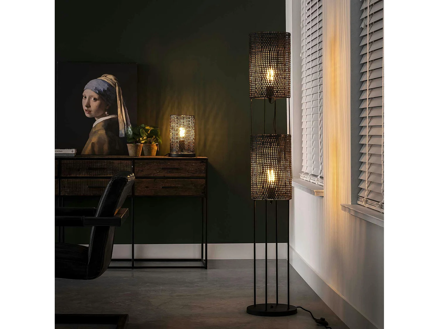 Lampe à poser contemporaine effet maille TRIBECA