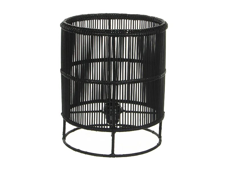 Lampe Cylindre en métal filaire ajouré noir D25xH30cm