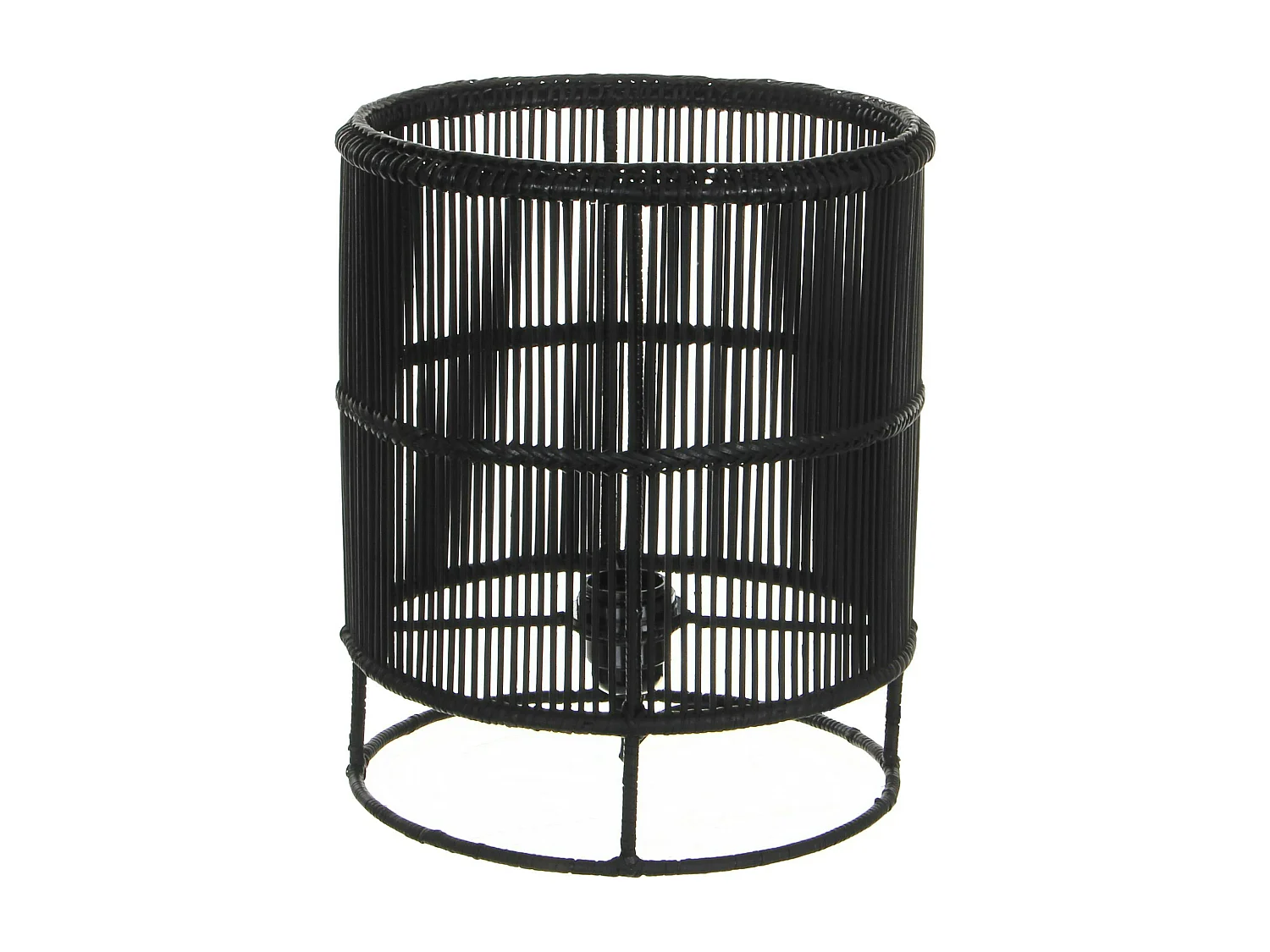 Lampe Cylindre en métal filaire ajouré noir D25xH30cm