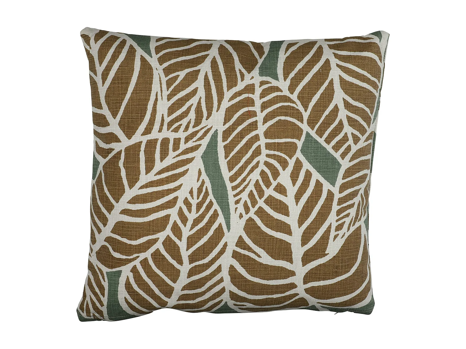 Coussin motif feuilles dorées 50 x 50 cm