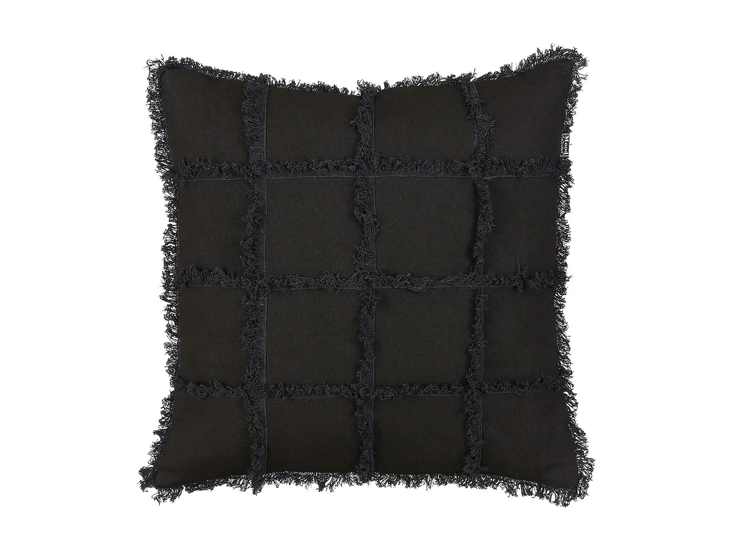 Coussin noir avec damier