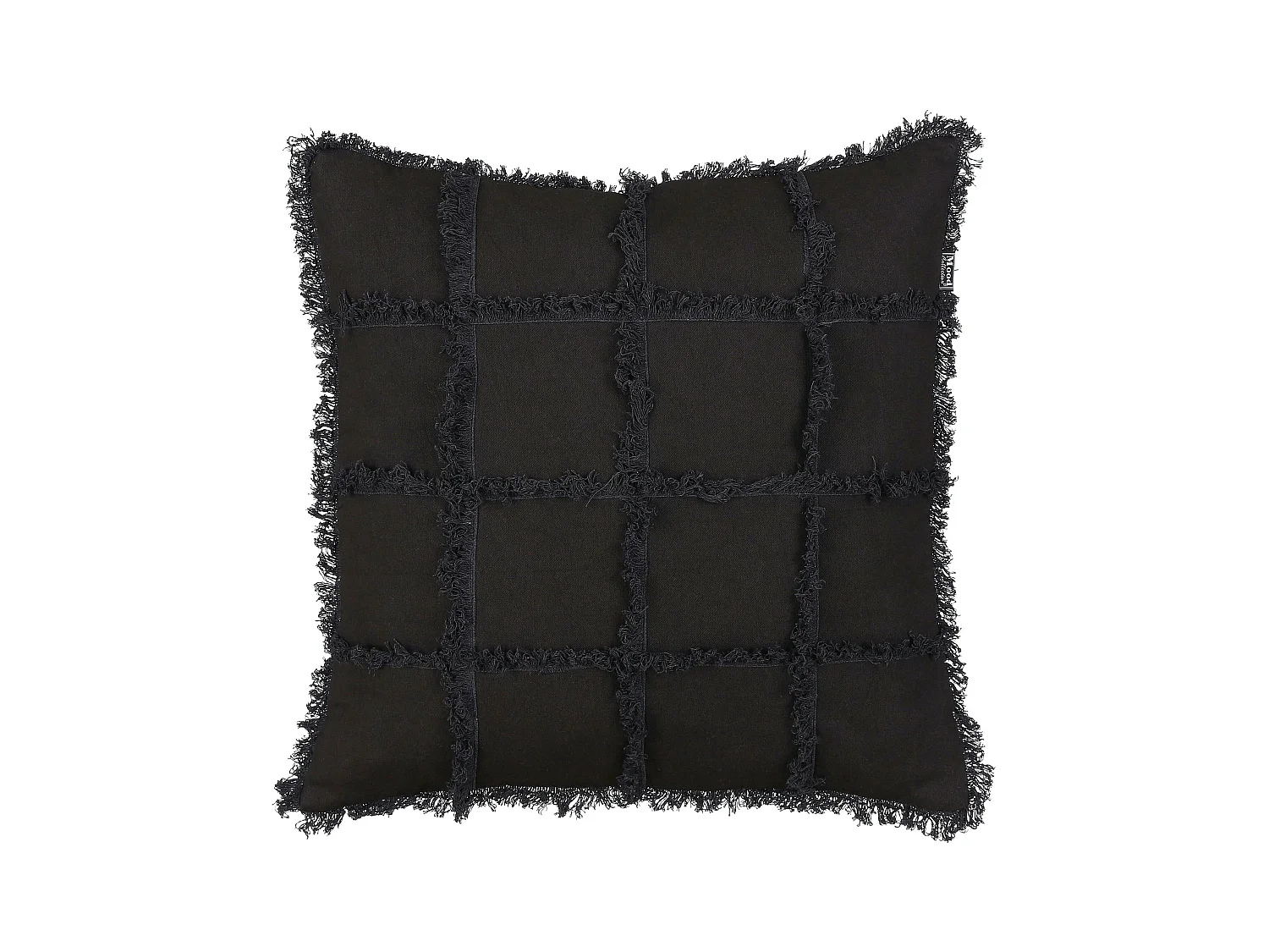 Coussin noir avec damier