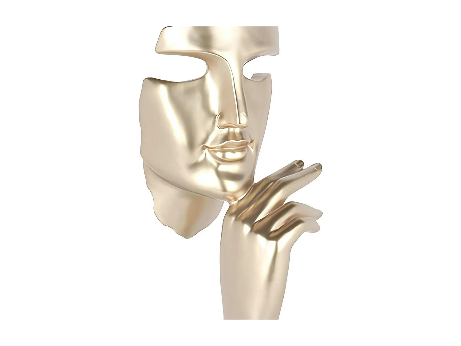 Sculpture moderne "Estilo" dorée socle blanc