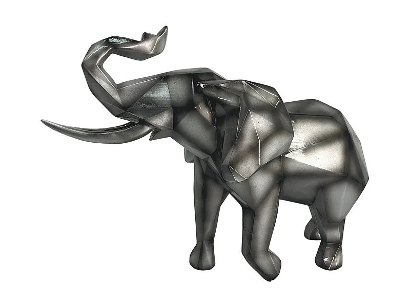 Sculpture moderne d'éléphant gris anthracite