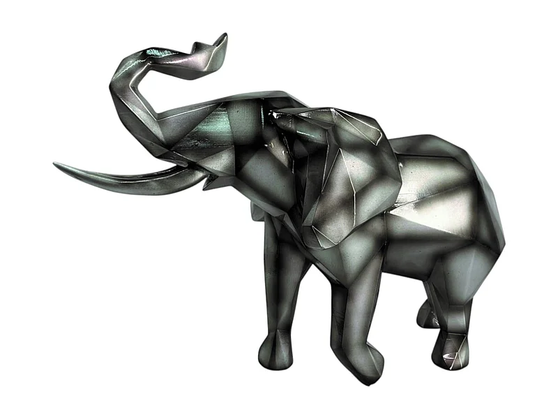Sculpture moderne d'éléphant gris anthracite