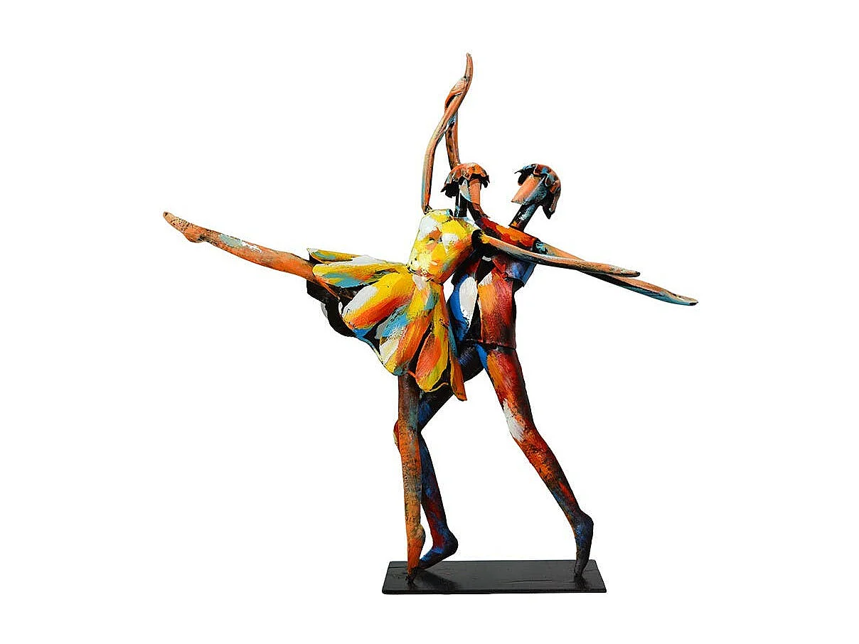 Sculpture moderne en métal peint danseurs