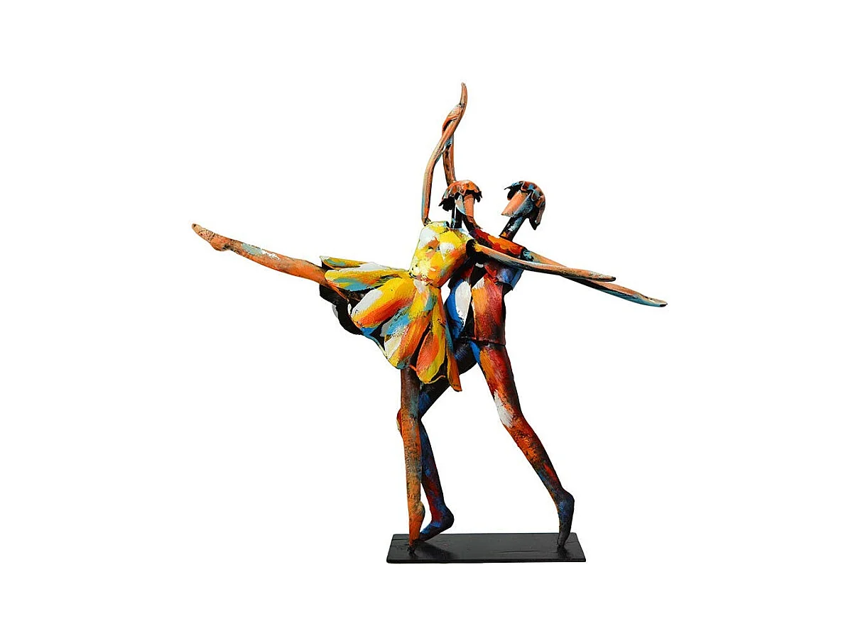 Sculpture moderne en métal peint danseurs