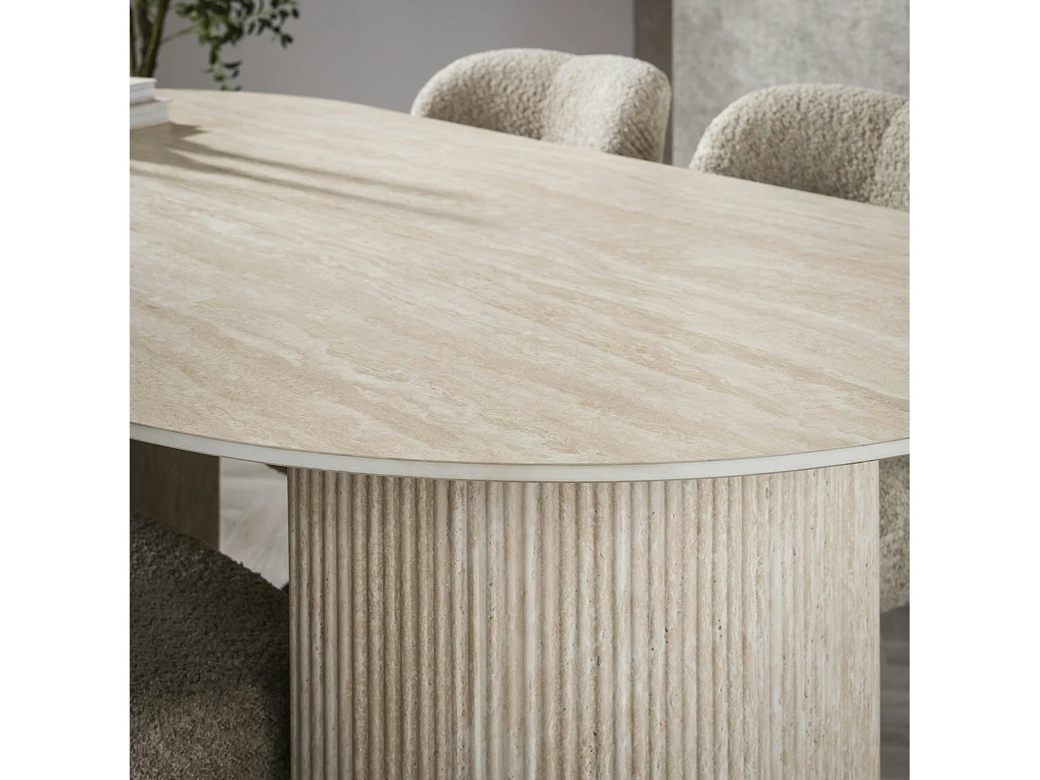 Table à manger en céramique – pieds colonne, 180 cm ASCOLI