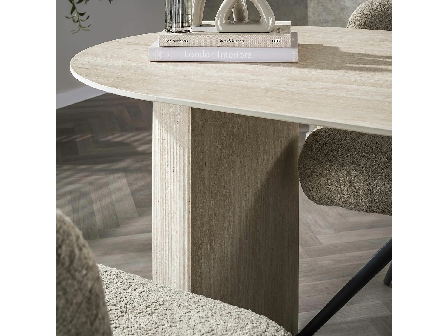 Table à manger en céramique – pieds colonne, 180 cm ASCOLI