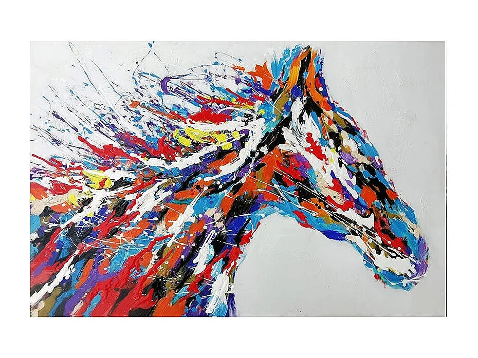 Tableau de cheval multicolore