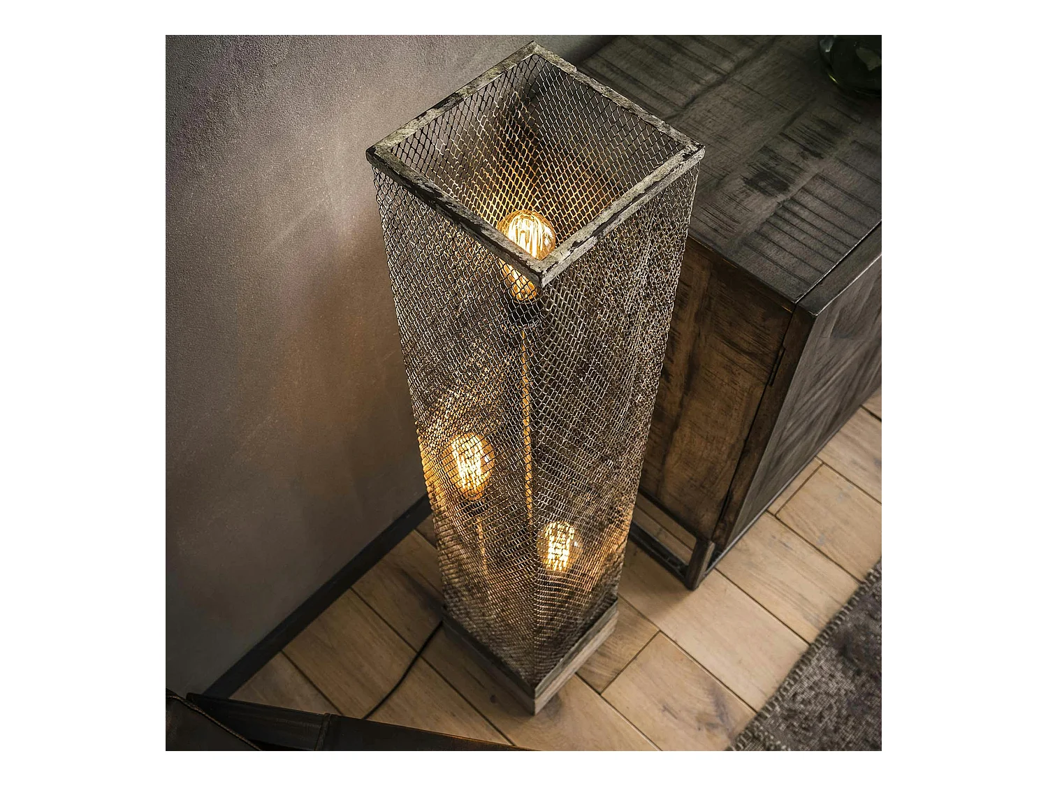 Lampe colonne industrielle effet maille GM TRIBECA